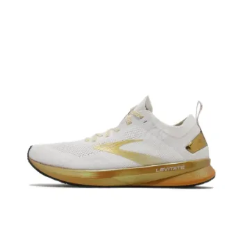 Brooks Levitate 4 Cushioning Wear-Resistant Low-Top Running Shoes Women's White Gold