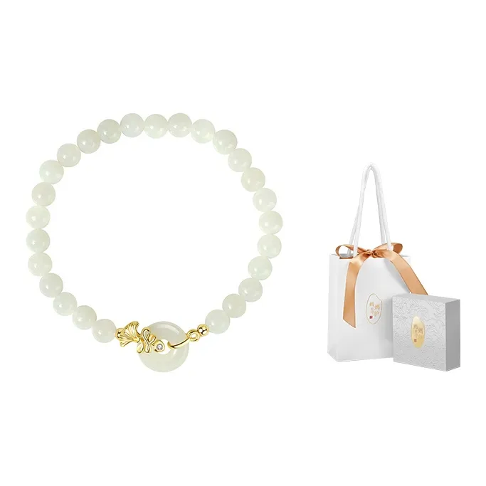 MAMADESHOUHU Hetian Jade Bracelets Pale Greenish White Jade Women's-1