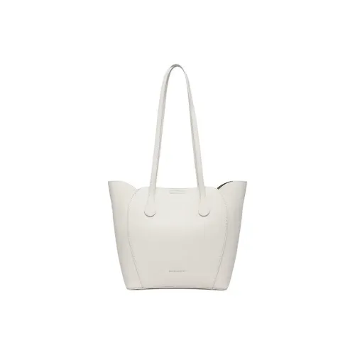 OMI PU Tote Bag, Shopping Bag, Handbag, Shoulder Bag Medium Size Women's Milk White