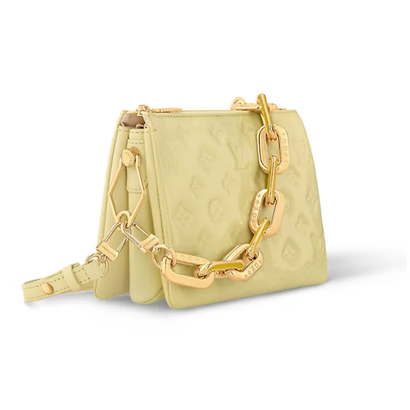 LOUIS VUITTON Coussin Leather Shoulder Bag, Crossbody Bag Trumpets Women's Light Yellow-1