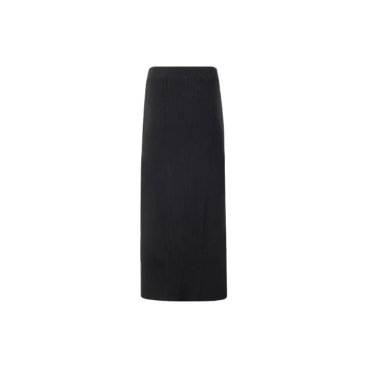 Adidas Originals Premium Knit Skirt Knit Long Skirts Women's Black-1