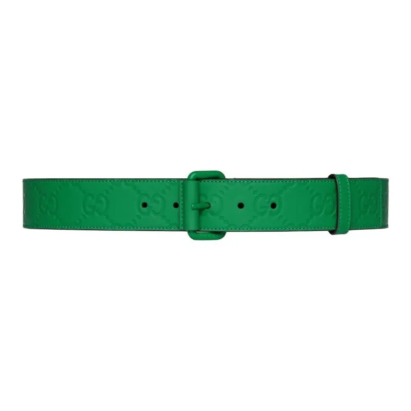 GUCCI Leather Belts Men's Green Width 4CM-0