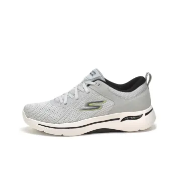 Skechers Go Walk Arch Fit Cushioning Wear Resistant Low Top Casual Shoes Men's Gray White