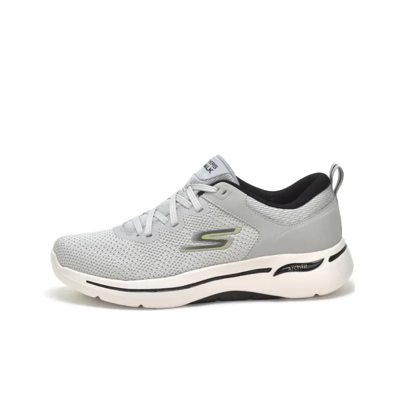 Skechers Go Walk Arch Fit Cushioning Wear Resistant Low Top Casual Shoes Men's Gray White-0