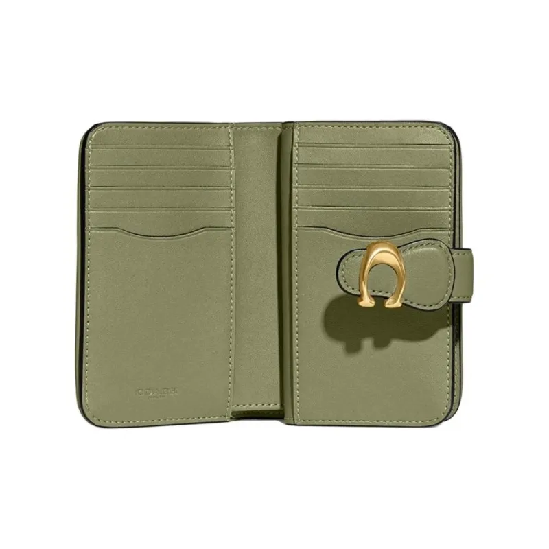 COACH Tabby Leather Coin Purses Wallets Mini Women's Olive Green-1