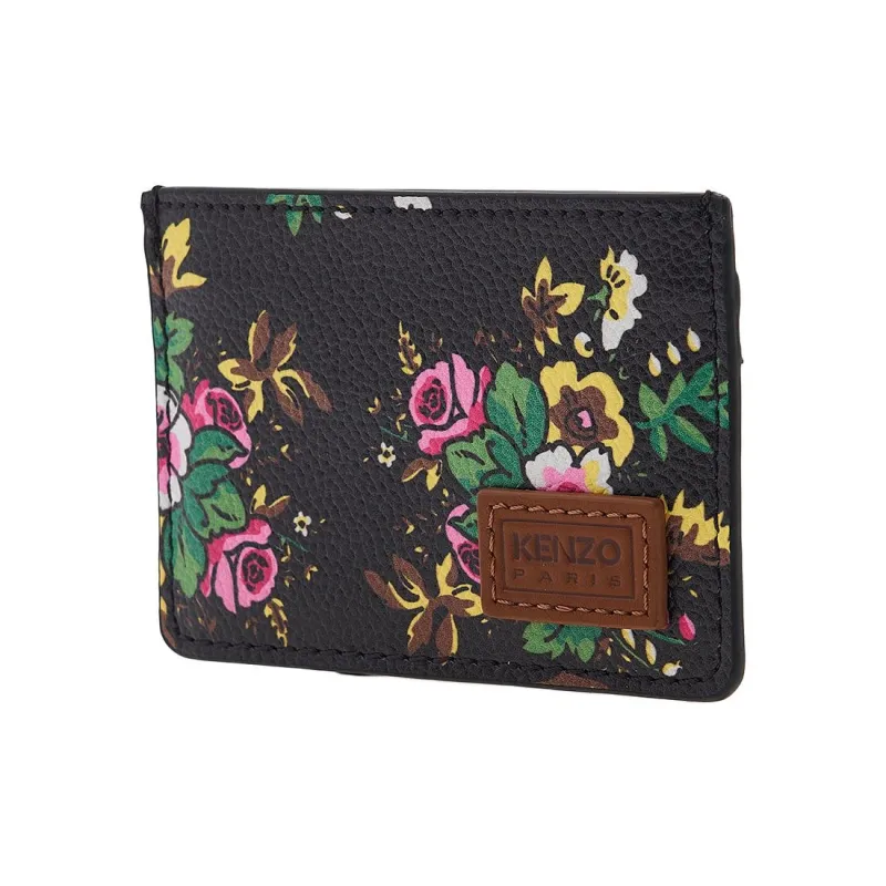 KENZO Cow Leather Card Holder Women's Black & Multicolor-1