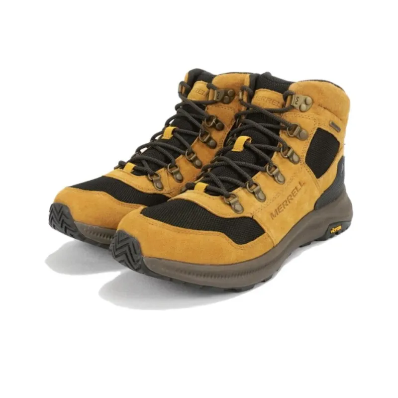 MERRELL Ontario 85 Mesh Mid Waterproof Slip-Resistant High-Top Outdoor Shoes Men's Yellow Black-2