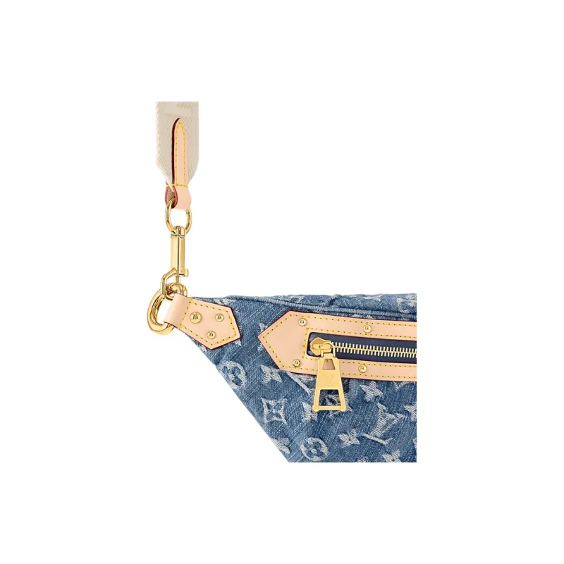 LOUIS VUITTON High Rise Bumbag Monogram Denim Blue-6