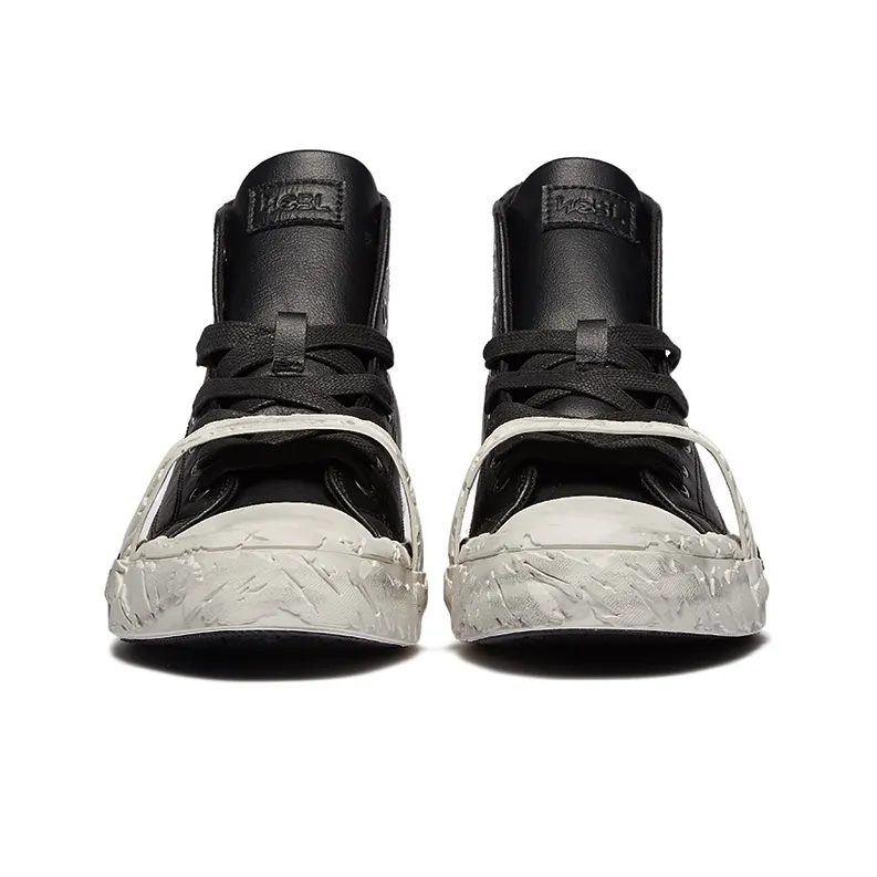 WCBL Skateboard Shoes Unisex High Top Deep Black-5