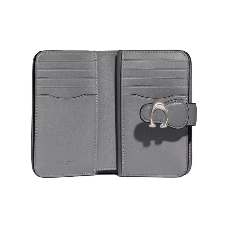COACH Tabby Leather Coin Purses Wallets Mini Women's Gray Blue-1