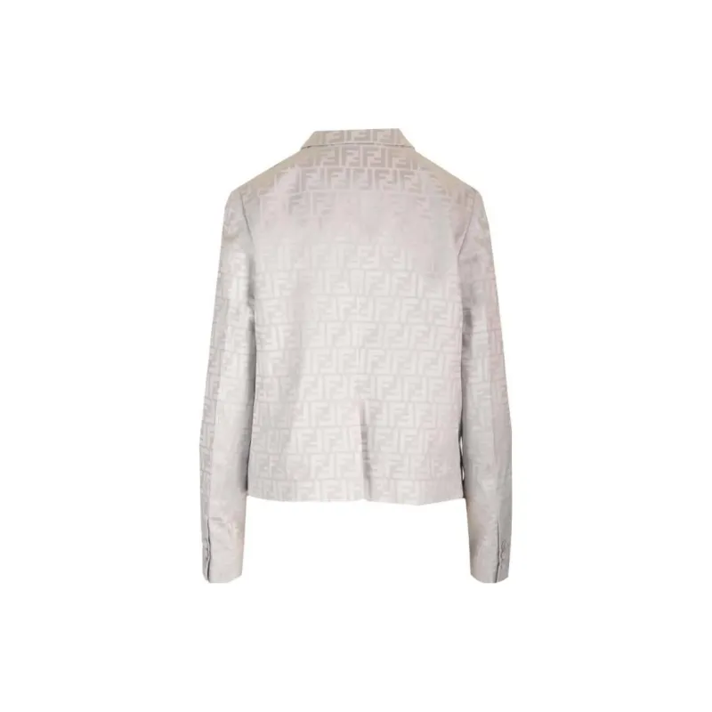 FENDI Single Breasted Ff Jacquard Satin Jacket-1