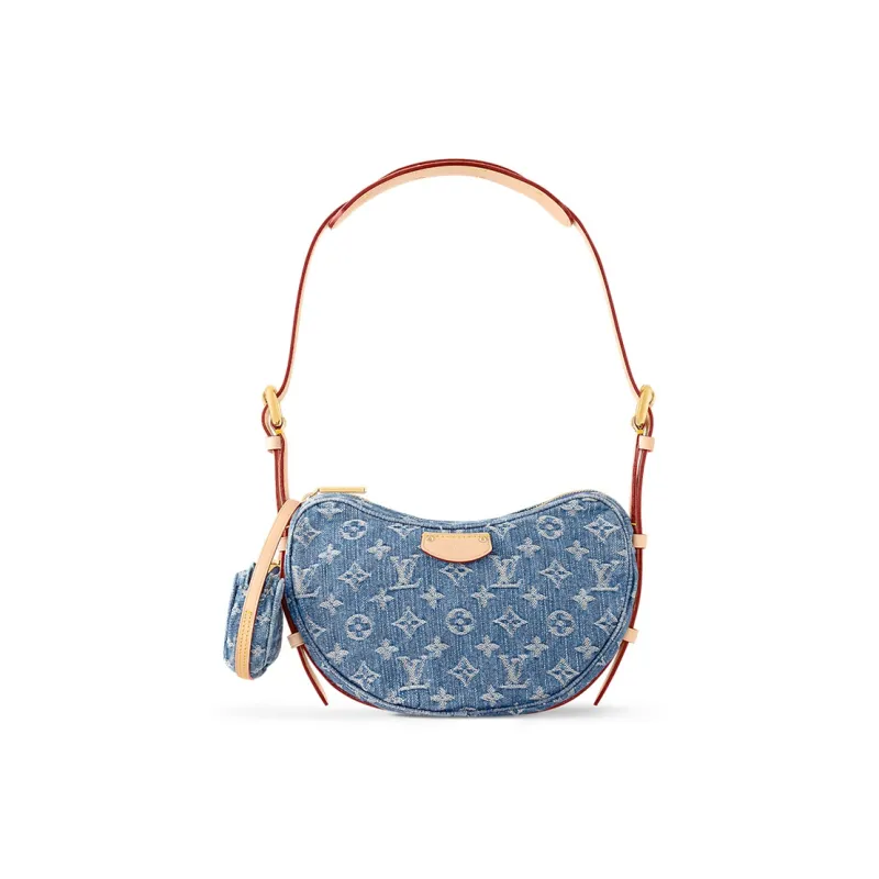LOUIS VUITTON Croissant Mm Monogram Denim Blue-0