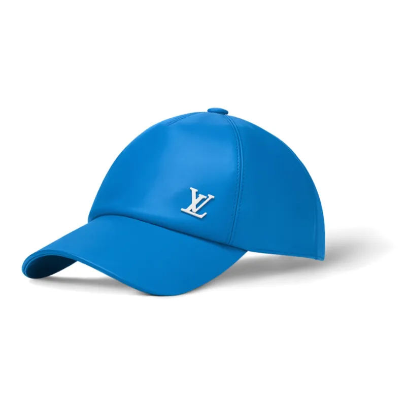 LOUIS VUITTON Cow Leather Metal Parts Baseball Caps Men's Blue-1