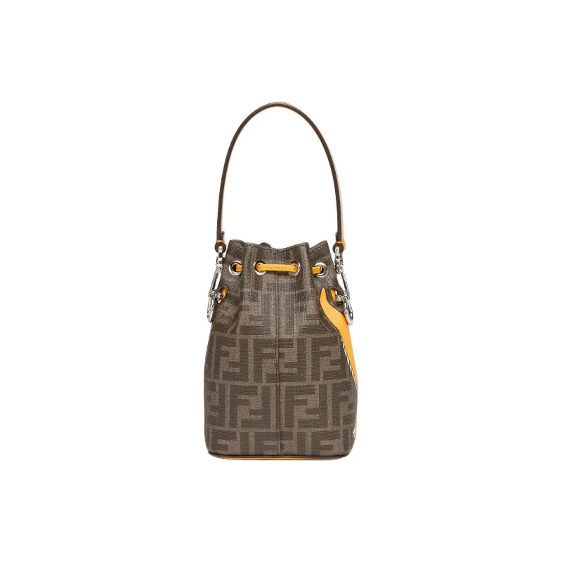 FENDI Pokémon X FRGMT Fujio Collaboration Mon Tresor Polyester Bucket Bag Crossbody Bag Unisex Brown Multicolor-2
