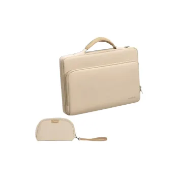 Techson PU Handbag Laptop Bag Regular Unisex Khaki/Green/Yellow/Gray