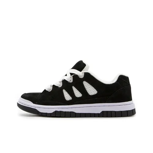 YIBONI Puffy Shoes Coverage Low Top Skateboard Shoes Unisex Black