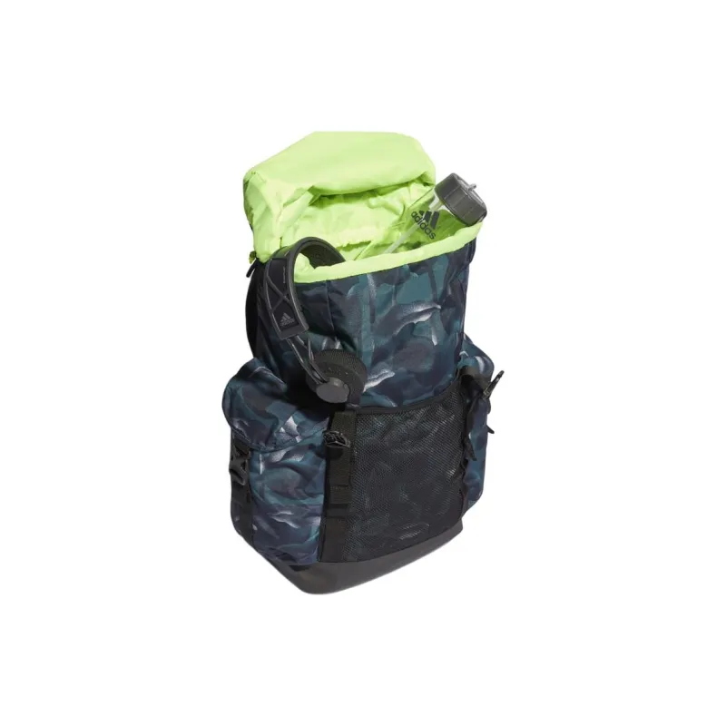 Adidas Recycled Polyester Plain Weave Fabric Backpack Unisex Legend Ink Multicolor Arctic Night With Transparent Lemon-3