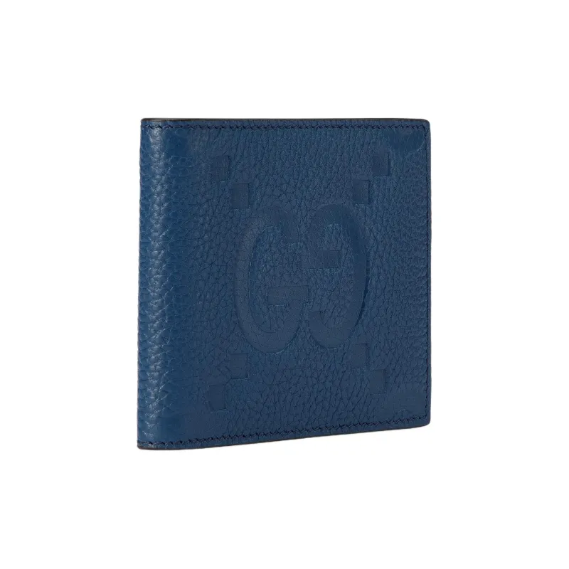 GUCCI Leather Wallet Large Size Men's Blue-1