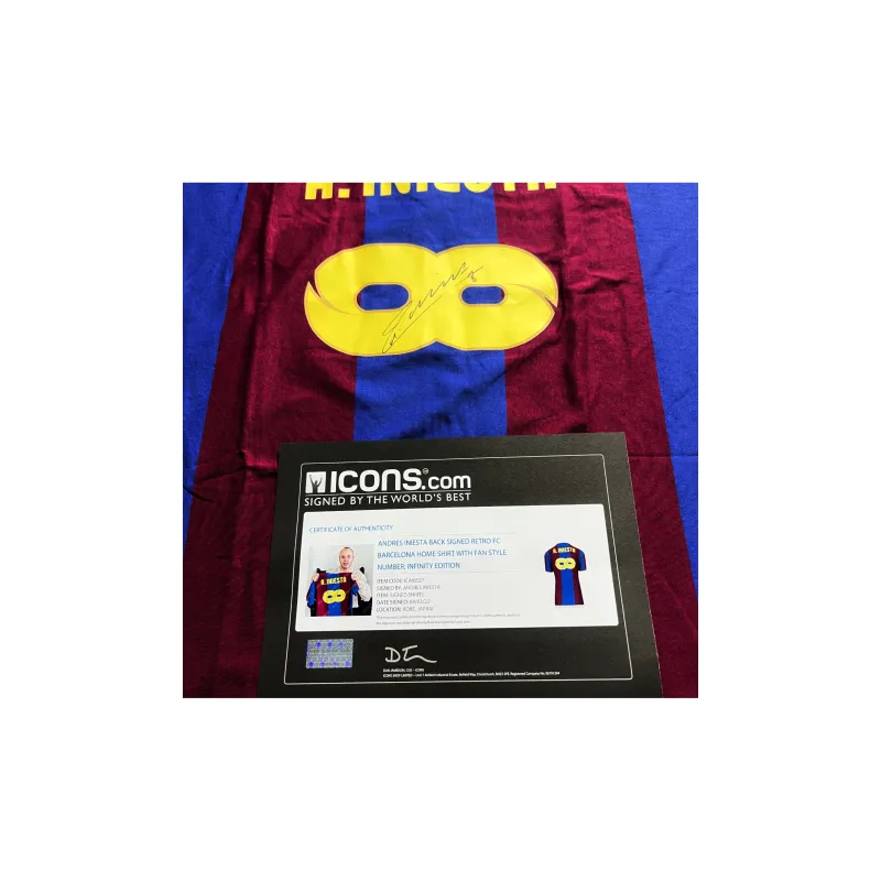 ICONS.com Iniesta Includes Certification Certificate Not Framed Barça Soccer Apparel-1