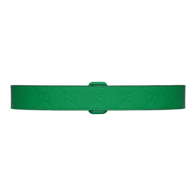GUCCI Leather Belts Men's Green Width 4CM-1