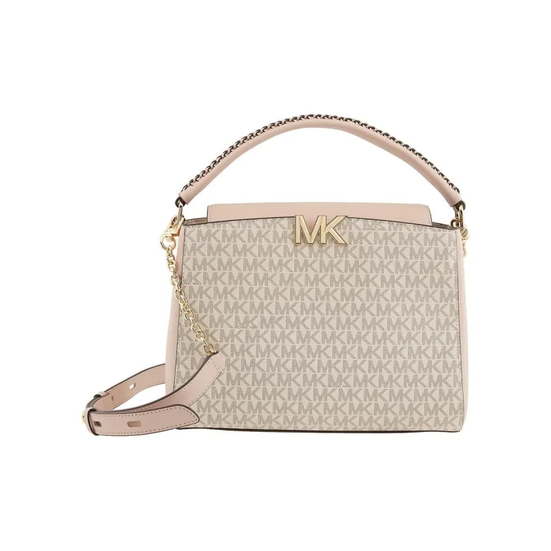 MICHAEL KORS Karlie Leather Shoulder Bag, Crossbody Bag, Handbag Medium Size Women's Vanilla White & Pink-3