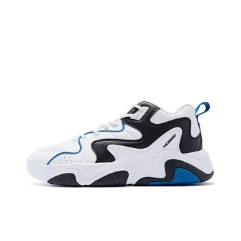 QIAODAN Anti-Slip Wear-Resistant Mid-Top Casual Shoes Men's White Black