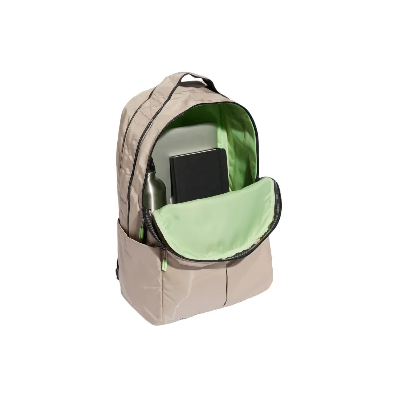 Adidas Recycled Polyester Plain Weave Fabric Backpack Women's Miracle Beige With Half Green Fireworks And Carbon-3