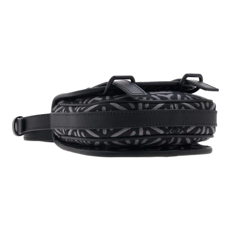 KENZO Polyester With Cow Leather Shoulder Bag Crossbody Bag Men's Black-4
