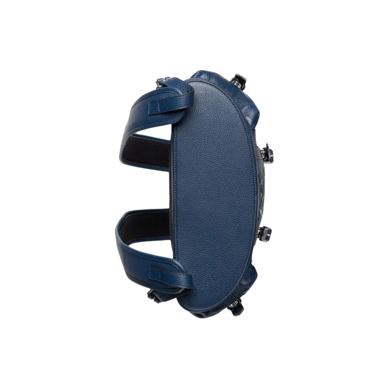 GUCCI Leather Backpack Large Size Men's Blue-4
