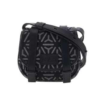 KENZO Polyester With Cow Leather Shoulder Bag Crossbody Bag Men's Black