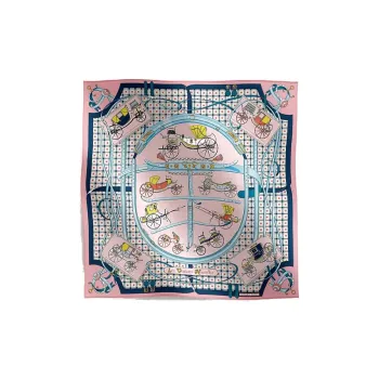 HERMES Silk Scarves Women's Pink