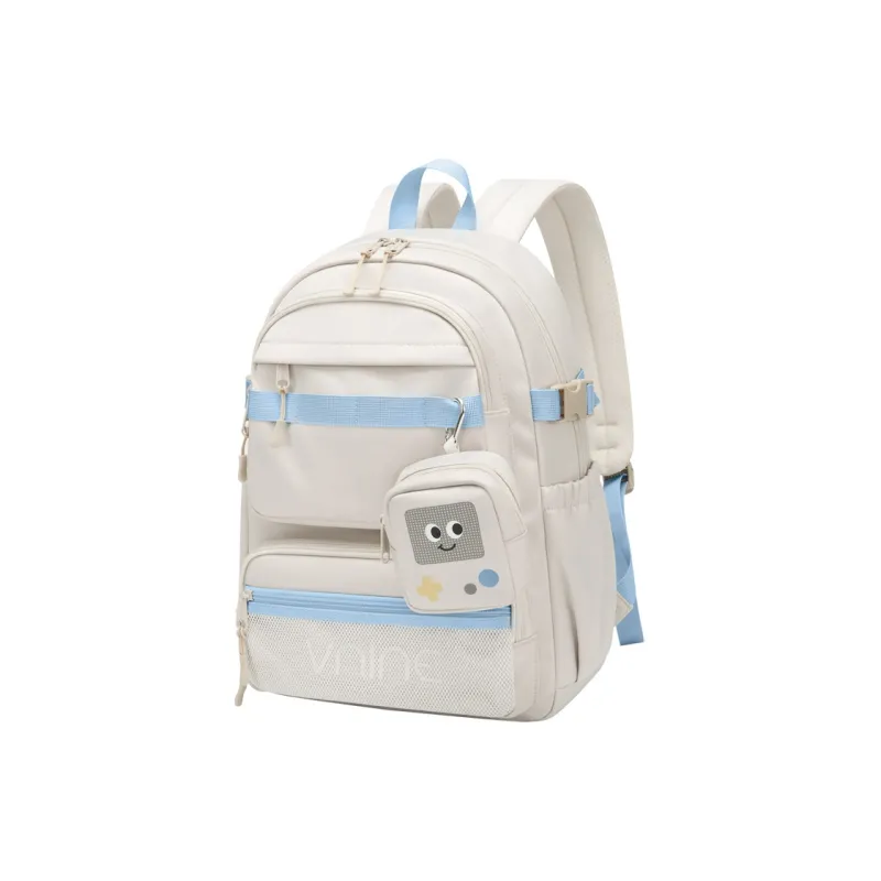 V.NINE Fabric Women's University Student Backpack For Men Backpack Tubas Unisex Fragrant Tea Ecru-1