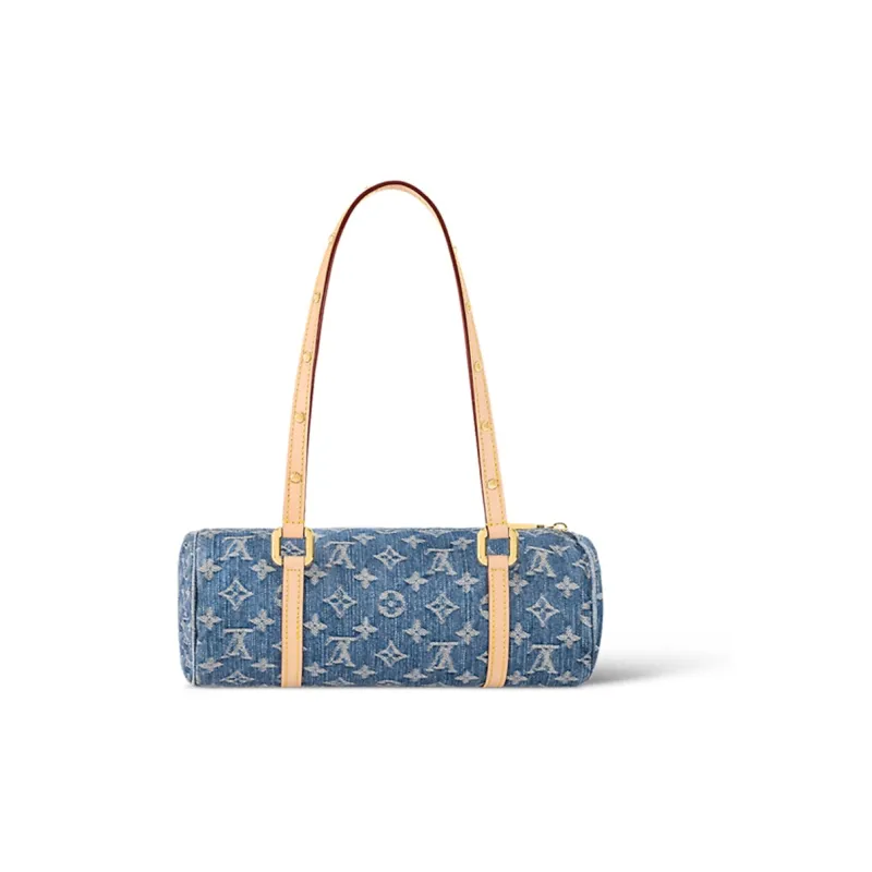 LOUIS VUITTON Papillon Bag Monogram Denim Blue-2