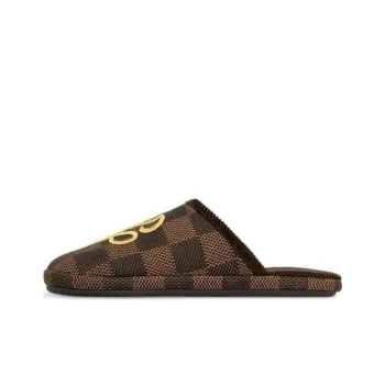 LOUIS VUITTON Lv Palace Slipper Damier Pop Ebene