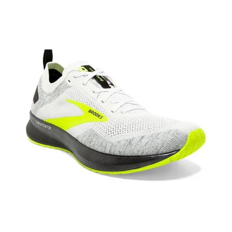 Brooks Levitate 4 Cushioning Anti-Slip And Wear-Resistant Low-Top Running Shoes Men's White Yellow-2