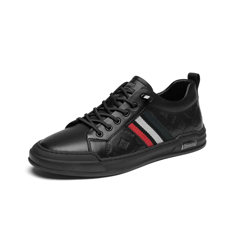 15 MINS Skateboard Shoes Men Low Top Black-1