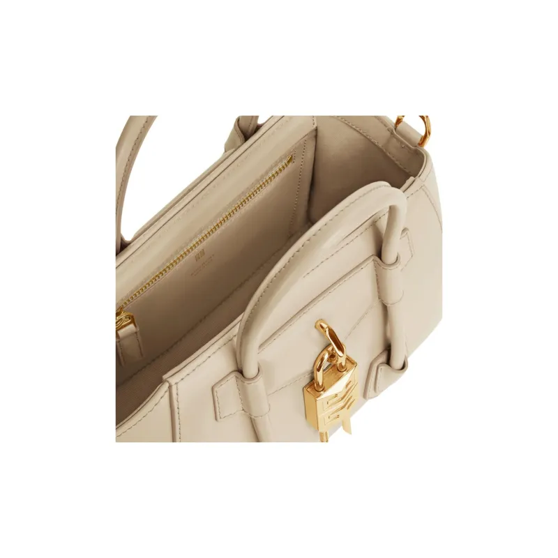 Givenchy Antigona Lock Cow Leather Shoulder Bag, Crossbody Bag, Handbag Mini Women's Natural Beige-3