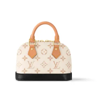 LOUIS VUITTON Alma Leather Dome Bag, One Shoulder Crossbody Handbag, Travel Bag Extra Mini Women's Beige Sand Dune