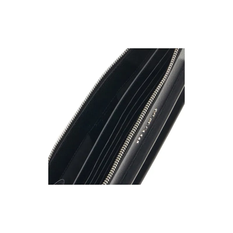 FERRAGAMO Hammered Texture Cow Leather Document Bag Clutch Men's Black-3