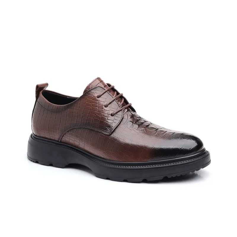GZZ Dress Shoes Men Low Top Black/Brown-10