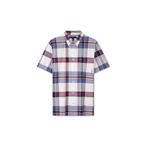 Tommy Hilfiger Shirts Men Red Blue/White Plaid TOG