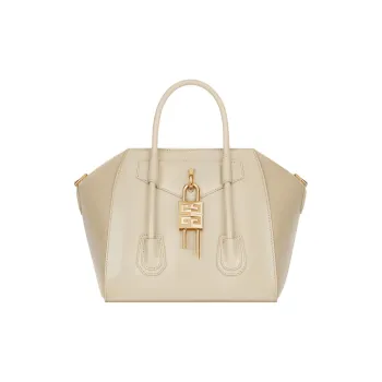 Givenchy Antigona Lock Cow Leather Shoulder Bag, Crossbody Bag, Handbag Mini Women's Natural Beige