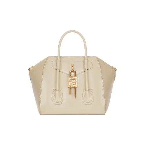 Givenchy Antigona Lock Cow Leather Shoulder Bag, Crossbody Bag, Handbag Mini Women's Natural Beige