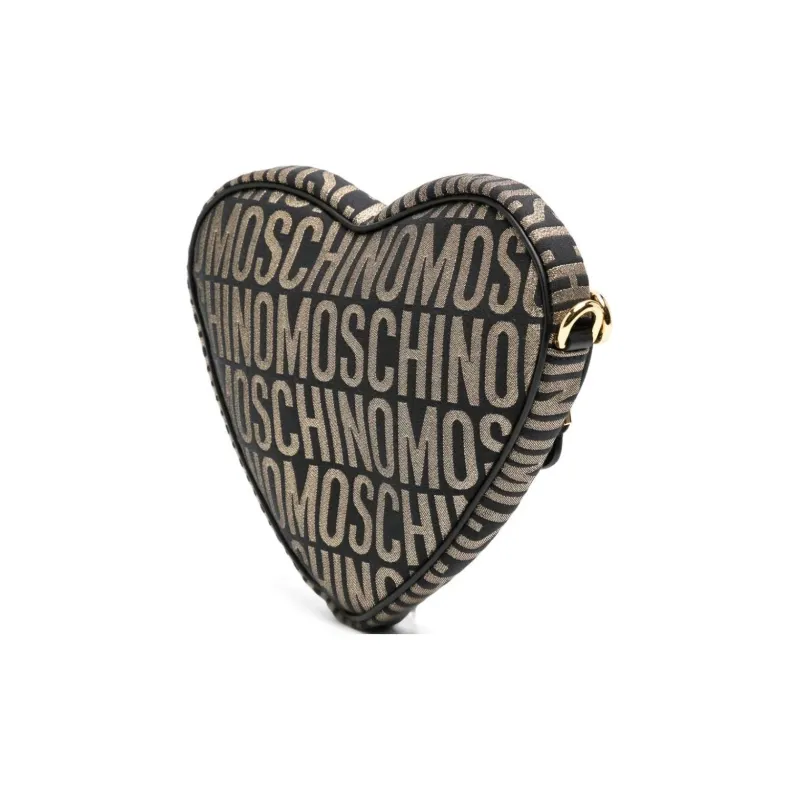 MOSCHINO Logo-jacquard Metallic Clutch Bag-1