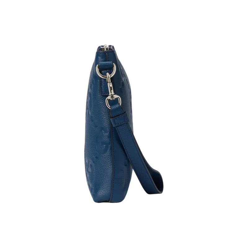 GUCCI Leather Messenger Bag Clutches Medium Size Men's Blue-4