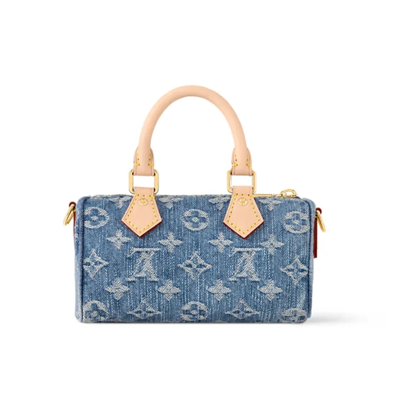 LOUIS VUITTON Nano Speedy Monogram Denim Blue-2