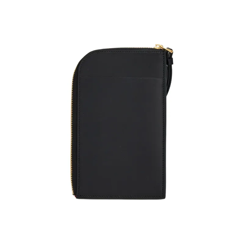 FERRAGAMO GANCINI Cow Leather Cell Phone Pouch Shoulder Bag Crossbody Bag Wallet Women's Black-2