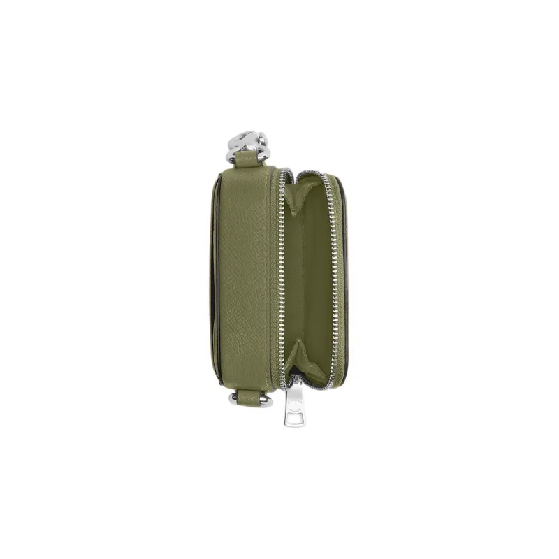 COACH Cross Grain Leather Camera Bag, Shoulder Bag, Crossbody Bag Mini Men's Olive Green-3