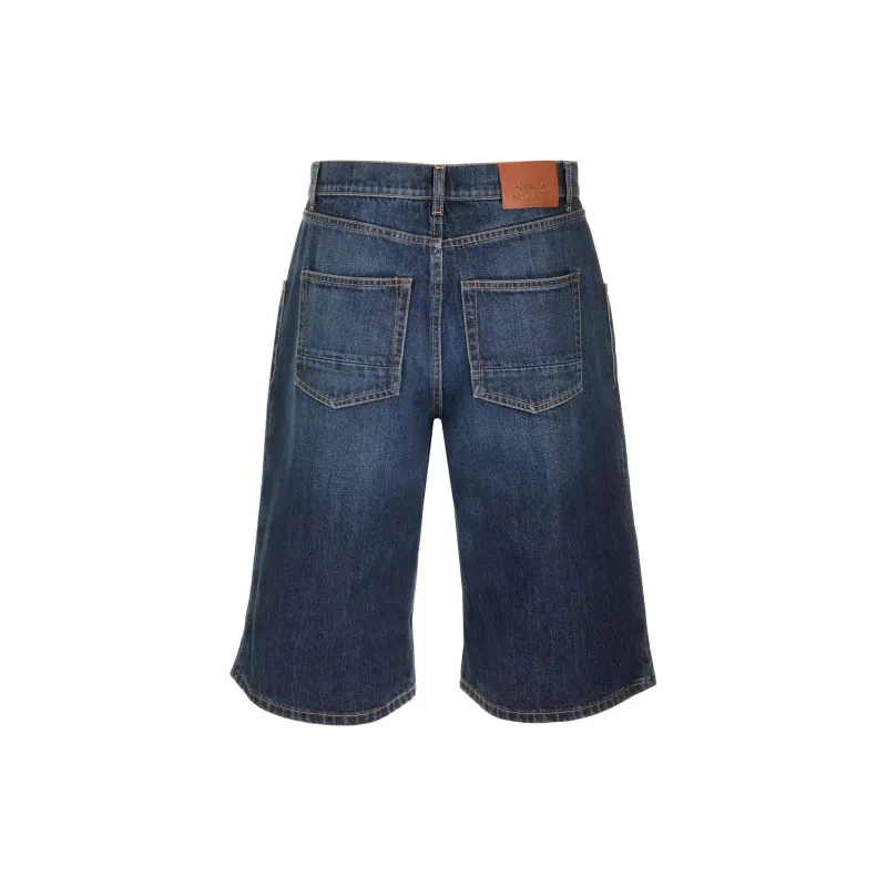 Alexander McQueen Knee Length Denim Shorts-1