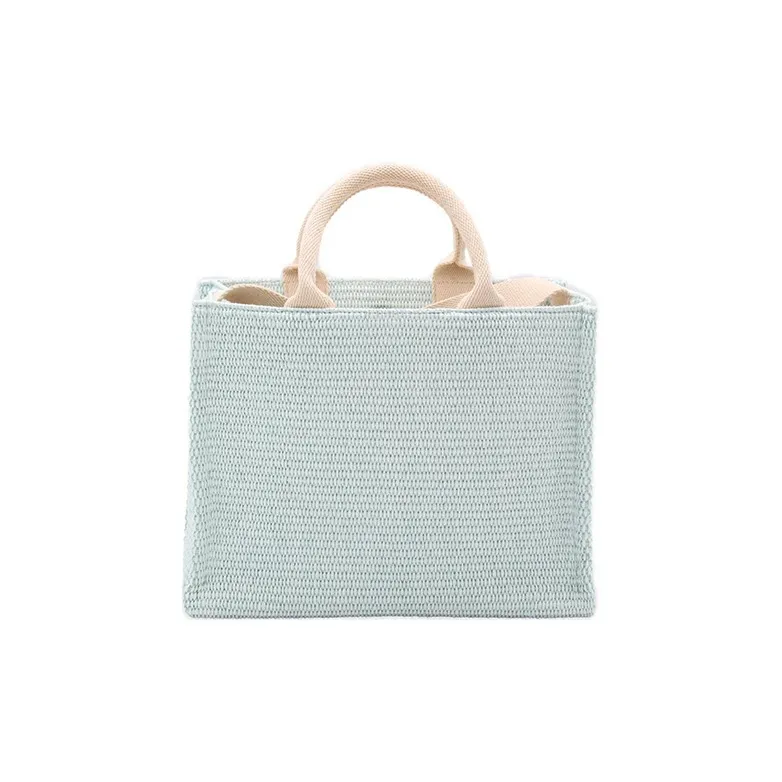 MARNI Cotton With Polyamide Nylon Tote Bag Shopping Bag Shoulder Bag Handbag Small Size Women's Light Blue-3